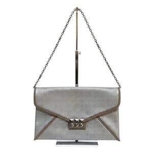 RARE Henri Bendel Silver Chain Envelope Clutch Shoulder Bag Y2K